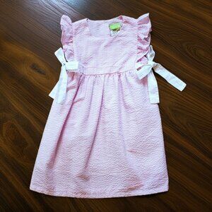 Classic Whimsy Pink Checked Seersucker Dress Size 7